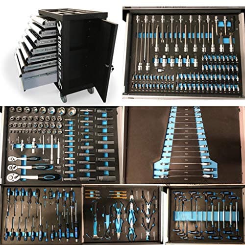 Image of US PRO Tool Box Tools 7 Drawer Roller Cabinet with Tools