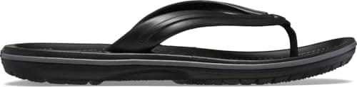 Image of Crocs Unisex Crocband Flip Flip Flops, Black Slate Grey, 6 UK Men/ 7 UK Women