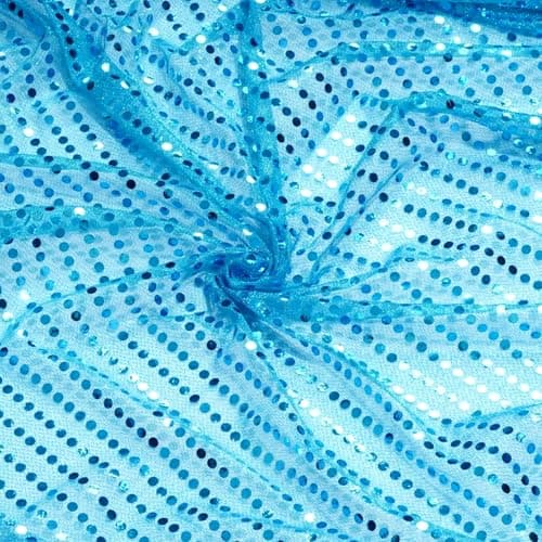 Image of 1.1Mx1M Blue Sequins Fabric Sparkly Shiny Bling Sequin Mesh Material Sequin Dot Fabric for DIY Stage Costume,Performance Costume (Blue)