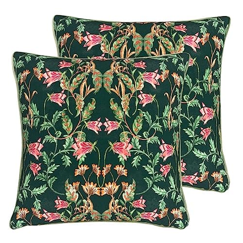 Image of Evans Lichfield Heritage Bell Flowers Polyester Filled Cushion - Twin Pack