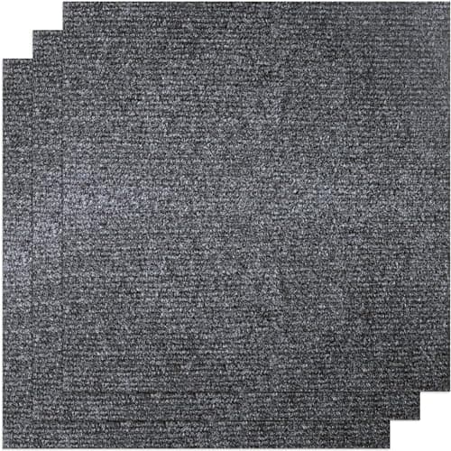 Image of KAHEIGN 30Pcs Self Adhesive Carpet Tiles, 30CM x 30CM Easy to Peel and Stick Floor Tiles Non-Slip Hardwearing Carpet Tiles Squares Floor Covers for Office Living Room Bedrooms (Dark Grey)
