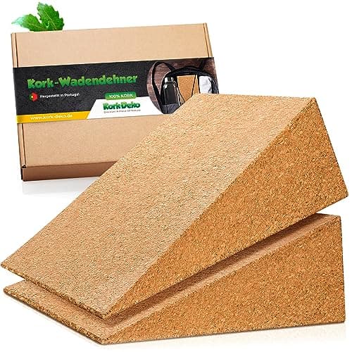 Image of Cork Knee Wedge | Pressed Cork | Calf Stretcher | 305 x 130 x 103 mm | Pack of 2 | Made in Portugal