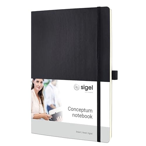 Image of Sigel CONCEPTUM A4 Lined Softcover Notebook - Black