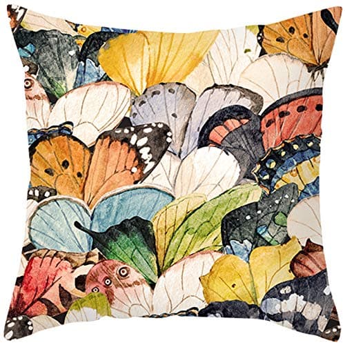 Image of Lieson Throw Pillow Cases, 1PCS 18 Inch Square Cushion Cover 45x45CM Various Butterflies Cushion Cases Multicolor, Polyester