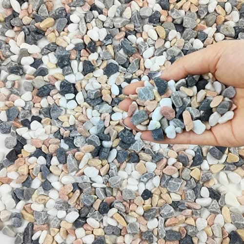 Image of FANTIAN 2 lbs Succulent and Cactus Pebbles Pea Gravel, 6-9 mm Colour Decorative Stones for Plants Pots, Vases, Terrarium, Aquarium, Potted Top Dressing and Outdoor Path Driveway(0.9 KG)