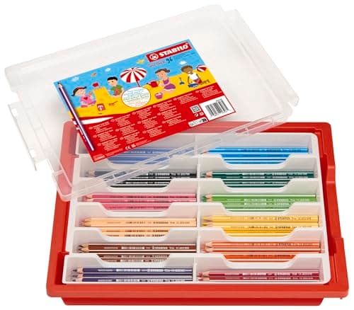Image of STABILO Trio thick - Triangular Colouring Pencil - Classpack of 96 - with 12 Assorted Colours