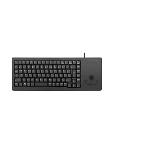 Image of CHERRY G84-5400 XS, Compact Keyboard with Trackball, EU Layout (QWERTY), Wired (USB-A port), Mechanical ML Switches, Black