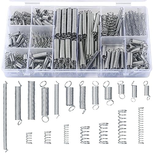 Image of 210 Pcs Compression Springs and Tension Springs Assortment Kit, Springs Assorted Extension Springs, Steel Metal Extended Compressed Spring Assortment Set, Coil Springs Spiral Springs Kit, 20 Sizes