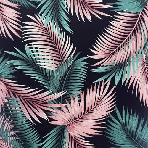 Image of Arthouse Miami Tropics Navy Blue & Green Wallpaper, Exotic Design with an Array of Greens on a Rich Navy Background, 921407
