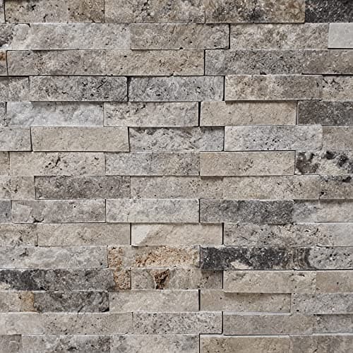 Image of Silver Romeo Travertine Split Face 300x300mm Matt Decorative Wall Tile - 1 Tile (30x30cm)