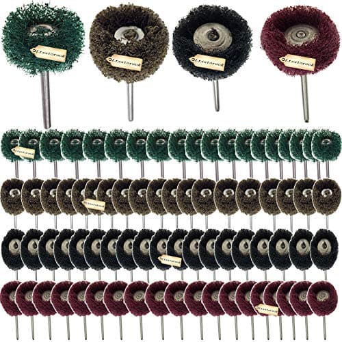 Image of 80Pack Finishing Abrasive Wheel Buffs Polishing Wheels Set 1 Inch 80Grit 150Grit 240Grit 300Grit Compatible for Dremel Rotary Tool, Ltsstoreuk