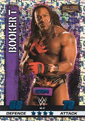 Image of WWE SLAM ATTAX 10 - BOOKER T ICON TRADING CARD - WRESTLING