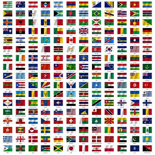 Image of Maxi Chart - Flags of the World with Country Names, Wall Poster Sized 60 x 60 cm