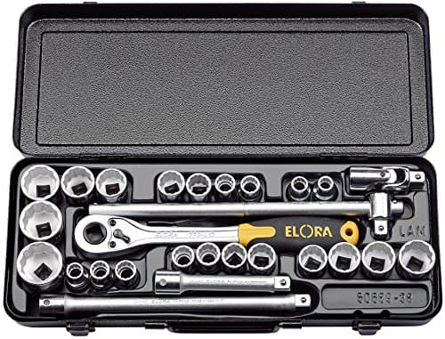 Image of Draper 50650 Elora Metric and Imperial Socket Set, 1/2" Square Drive, 28 Pieces