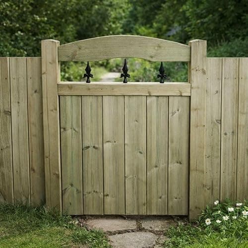 Image of Wooden Garden Doom Gate Pedestrian Gate Wooden Pressure Treated 3ft 90cm,(90 cms High x 90 cms Wide x 5 cms Deep)