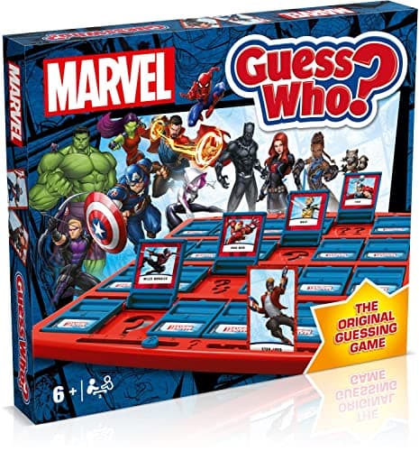 Image of Winning Moves Marvel Guess Who? Board Game, The Avengers, Guardians of the Galaxy and Wakanda forces including Hulk, Iron Man, Black Panther, gift for ages 6 plus