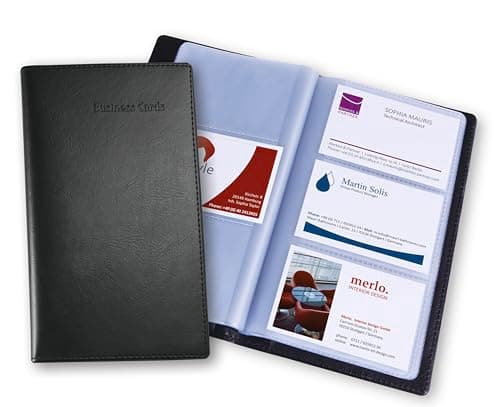 Image of SIGEL VZ171 Card Holder / Card Book, leather-look, for up to 120 cards, Black