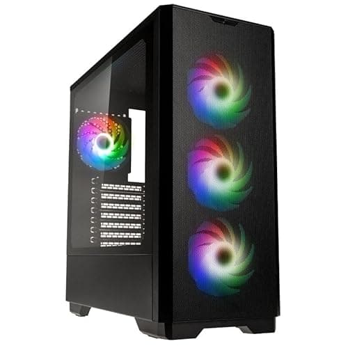 Image of Kolink Unity Solar ARGB Mesh Mid Tower PC Case – High Airflow Mesh Front, 4x ARGB Fans, E-ATX Support, Panoramic Side Glass, Water-Cooling Ready – Black