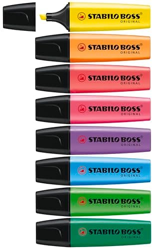 Image of STABILO BOSS ORIGINAL Highlighters - Pack of 8 - Assorted Colours