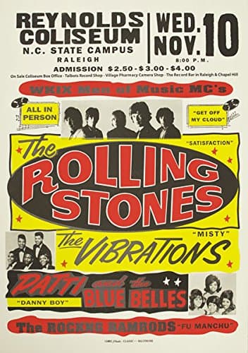 Image of RR13 Vintage Rolling Stones Rock & Roll Concert Gig Band Advertisement Poster Print - A4 (297 x 210mm) 11.7" x 8.3"