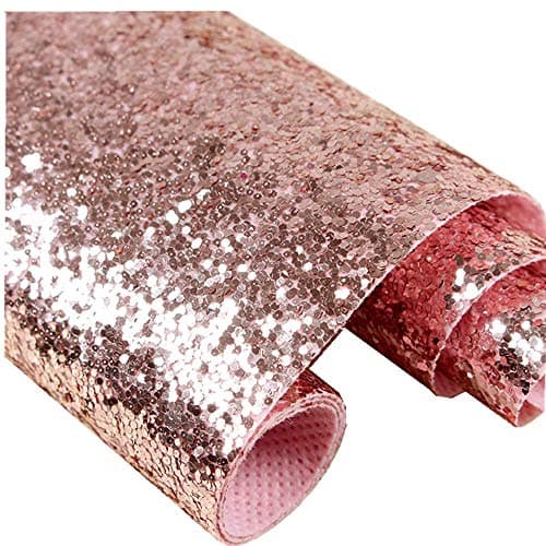 Image of DHHOUSE Rose Gold Chunky Glitter Wallpaper, Self Adhesive Glitter Wallpaper for Walls
