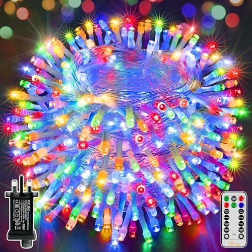 Image of Ollny Fairy Lights Mains Powered, 40m 400 LED Outdoor String Lights, Multicoloured Waterproof Garden Light with Plug/Timer/8 Modes/Dimmable for Outside/Indoor/Window/Wedding Decorations