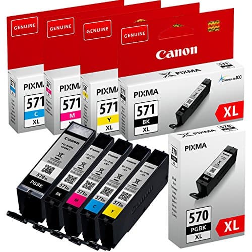 Image of Canon Original PGI-570XL Black + CLI-571XL Black/Yellow/Magenta/Cyan (Pack of 5)