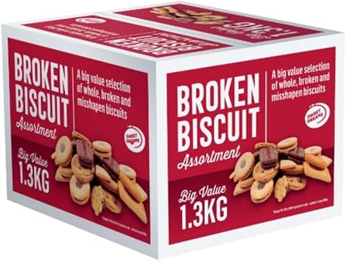 Image of Assorted Broken Biscuits - Broken Biscuit Assortment - 1.3kg Bulk Pack for Office Sharing, Family Gatherings & Tea Time Treats | Premium Quality Assorted Cookie Selection,