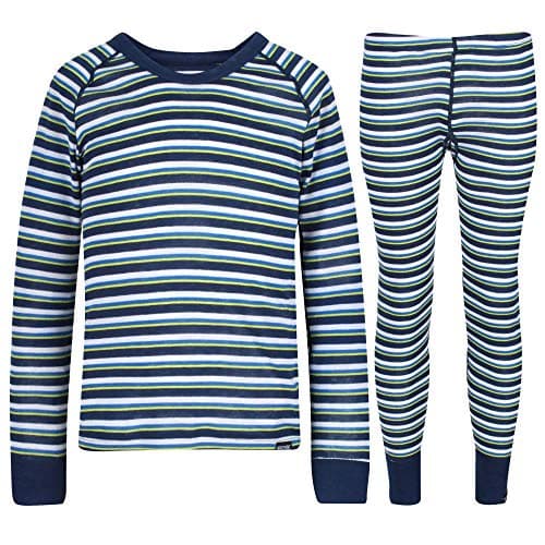 Image of Regatta Kid's 'Beeley' Base Layer Set, Prussian Stripe, S (7-8)