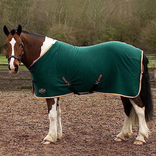 Image of Gallop Jersey Fleece Cooler Rug For Horse Pony Equestrian (6'3", Green)