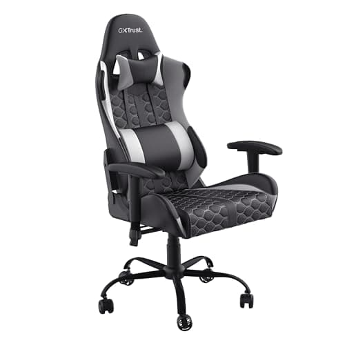 Image of Trust Gaming GXT 708W Resto Gaming Chair, PC Desk Chair, Full 360° Rotatable Seating, Strong and Robust Metal Base Frame, Chair for Computer, Streaming, Office – White