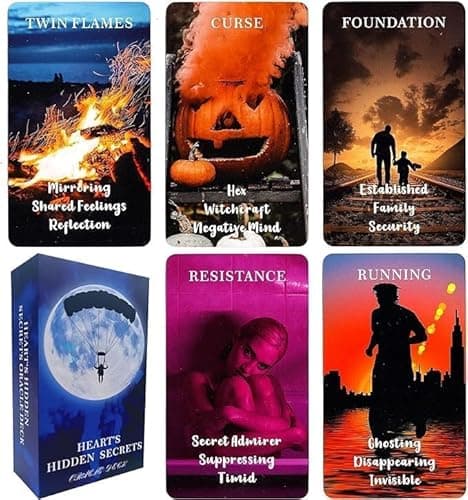 Image of Twin Flame Love Oracle Cards, Hearts Hidden Secrets Oracle Deck, 78 Tarot Cards for Beginner, Help Uncover What is Truly in Their Heart Space