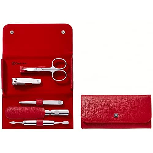 Image of ZWILLING Beauty Classic Inox 6-pc Red Leather Case Set