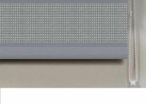Image of Stylish Diamante Sparkly Trimmable Silver Grey/Light Grey160cm Drop Daylight Window Roller Blinds (120cm x 160cm)