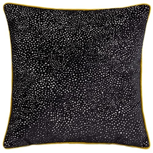 Image of Paoletti Estelle Polyester Filled Cushion, Black/Gold, Square