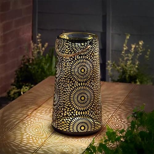 Image of Garden Mile Solar LED Lantern Lighting for Outdoors Hanging Garden Damasque Lamp Solar Lighting for Outside Silhouette Lighting for Garden (Muscat Lantern - Xl)