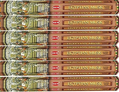 Image of HEM Egyptian Musk Floral Scent Incense Sticks, 6 Packs of 20 Sticks Each, 120 Pieces