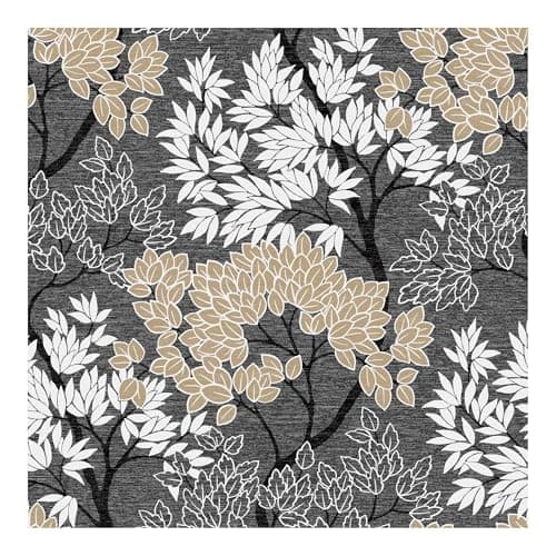 Image of Fresco Lykke Silhouette Forest Dark Charcoal and Natural Floral Wallpaper Superfresco