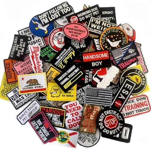 Image of AXEN 20 Pieces Random Tactical Morale Patch Bundle, Full Embroidery Loop and Hook Patches Set for Caps, Bags, Backpacks, Vest, Military Uniforms,Tactical Gears Etc