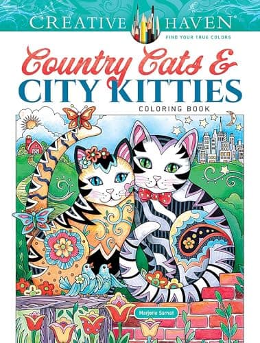 Image of Creative Haven Country Cats & City Kitties Coloring Book