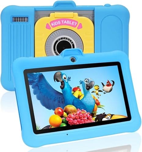 Image of 7 Inch Kids Tablet, Android 13 Tablet for Kids, 8 (3+5) GB RAM, 64GB ROM (TF 128GB), GMS Certified, Pre-Installed Apps, Parental Control, Toddler Tablets with WiFi, Shockproof Case with stand, Pink