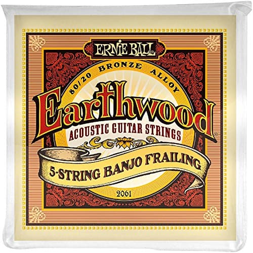 Image of Ernie Ball P02061 Earthwood 5-String Banjo Frailing Loop End 80/20 Bronze Acoustic Guitar Strings - 10-24 Gauge