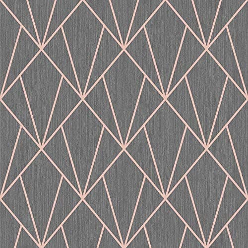 Image of Muriva Indra Rose Gold Wallpaper 154105 - Feature Chic Metallic Geometric