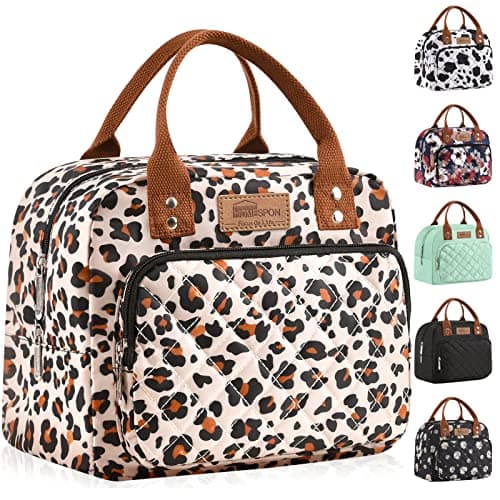 Image of HOMESPON Insulated Lunch Bag for Women Men Work Adult Cool Bag Lunch Box Container Ladies Lunch Tote (Leopard Print)