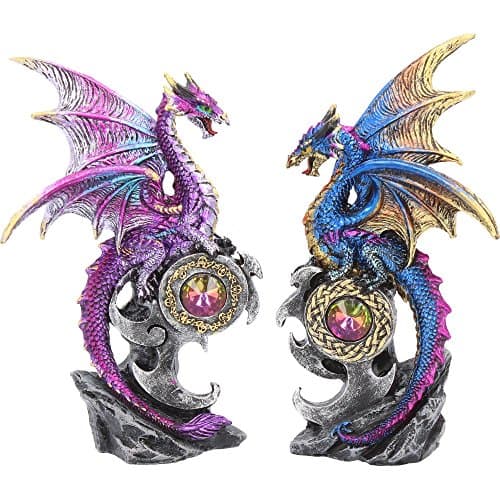 Image of Nemesis Now U3518J7 Realm Protectors (Set of Two) Figurine 15cm Purple