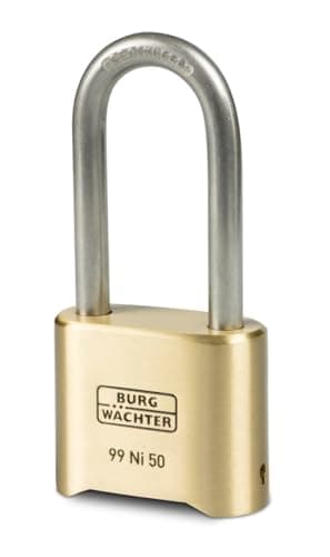 Image of Burg-Wächter No. 99 Ni 50 HB 65 SB Combination Padlock Brass Shackle Thickness 7.9 mm Shackle Height 57 mm