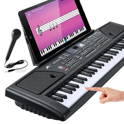 Image of Keyboard Piano, 61 Keys Electronic Keyboard for Kids with 16 Instrument Voices & 10 Accompaniment Styles for Kids Teaching, Digital Music Keyboard Piano Instrument with Microphone, USB Cable