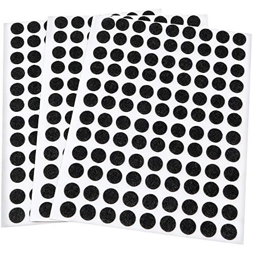 Image of Adsamm® / 324 x self-stick felt pads / Ø 0.39'' (Ø 10 mm) / black / round / self-adhesive furniture glides with felt thickness of 0.059'' / 1.5 mm