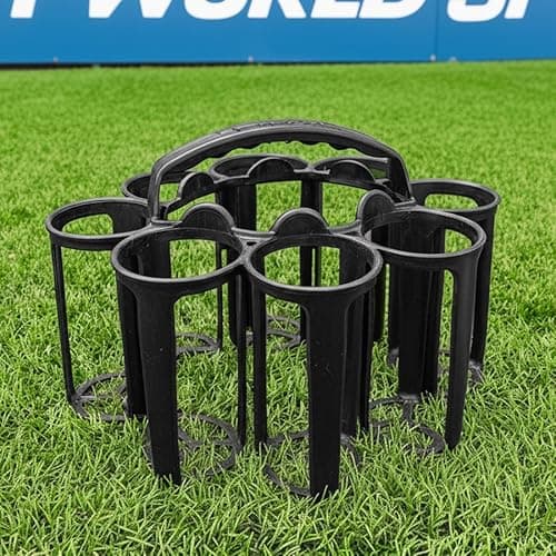 Image of FORZA Stackable Water Bottle Carrier | Sturdy Plastic 8-Bottle Sports Carrier with Ergonomic Fist-Grip Handle - Ideal for Clubs, Teams & Outdoor Events