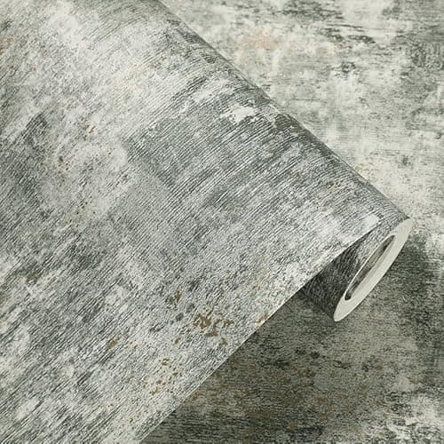 Image of Cathpetic Sage Green Concrete Wallpaper for Living Room, Bedroom, Fireplace,950 * 50CM=5m² Neutral Decorative Luxury Wall Paper with Distressed Pattern, Textured Finish & Metallic Detailing